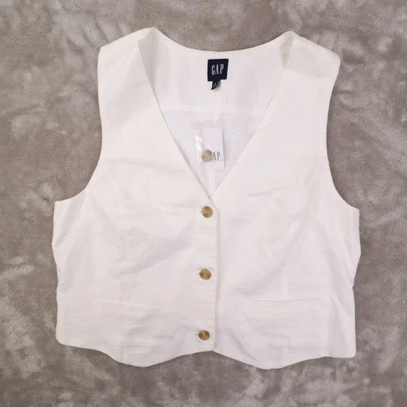 GAP White Women's Vest - Picture 1 of 9